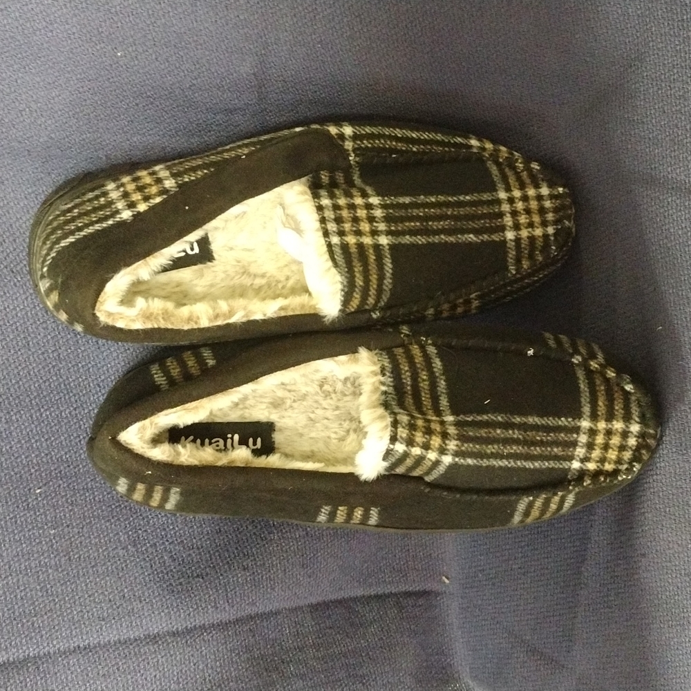 KuaiLu Mens Memory Foam Clog Slippers Microsuede Slip-on House Shoes Size 7